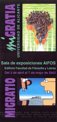 Díptico editado para la exposición, con imágenes de Xaquín Marín y Forges