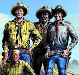 Tex y sus amigos, dibujados por J. Ortiz