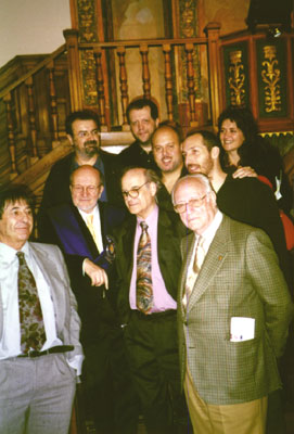 Mordillo, con otros humoristas argentinos: Ermengol, Nando, Matt, Favelis, Quino, y con Gala y Mingote. Fotografa  2002 M. Barrero